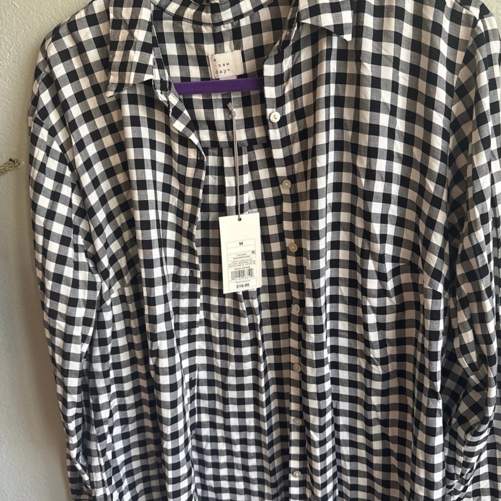 Men's Black and White Checkered Shirt